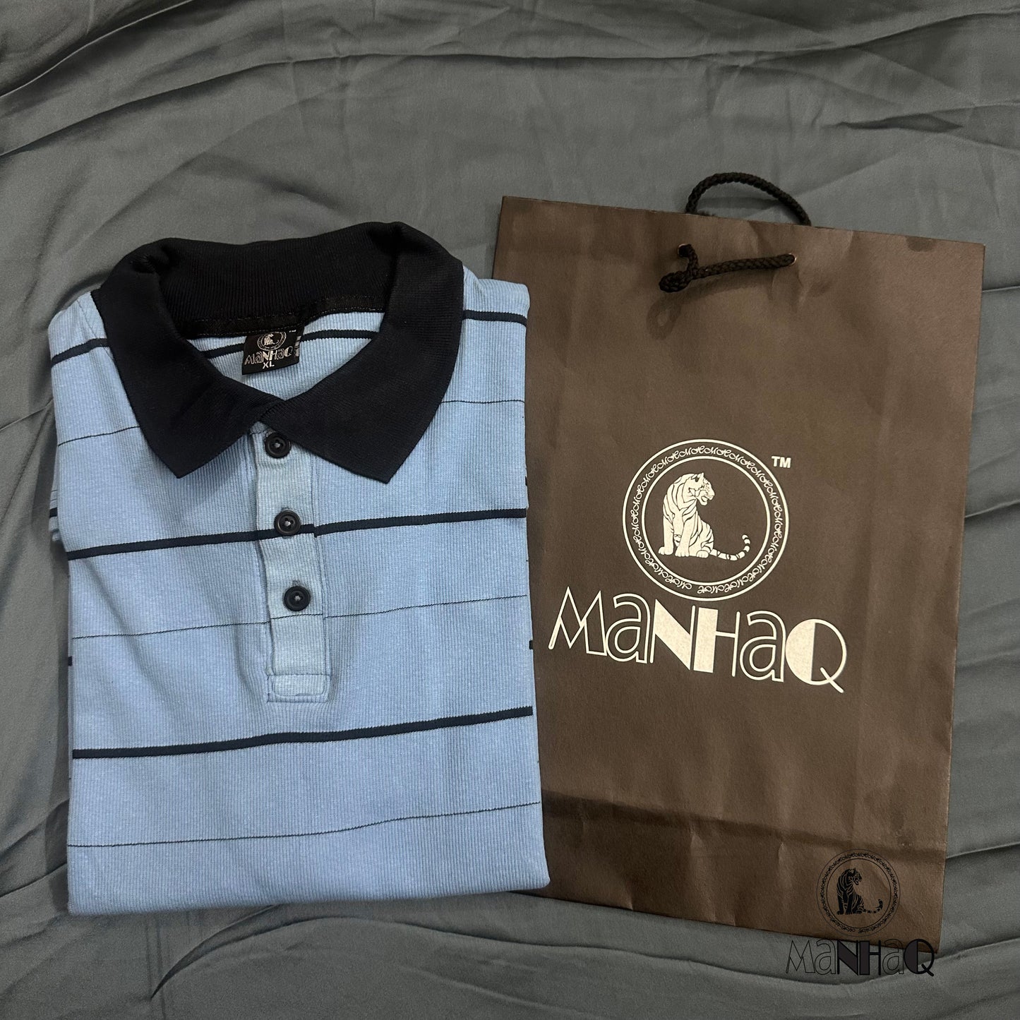 Manhaq stripped classic polo