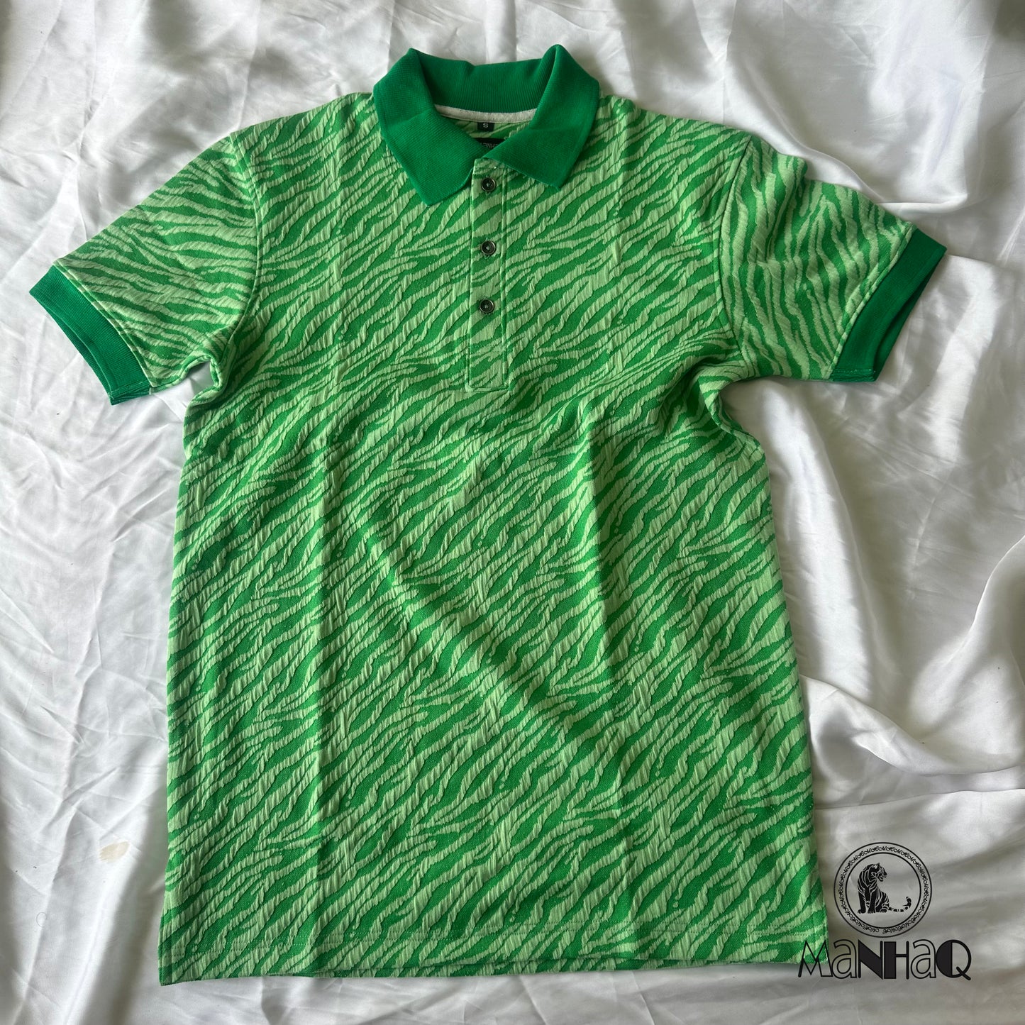 Jacquard cotton green polo Shirt