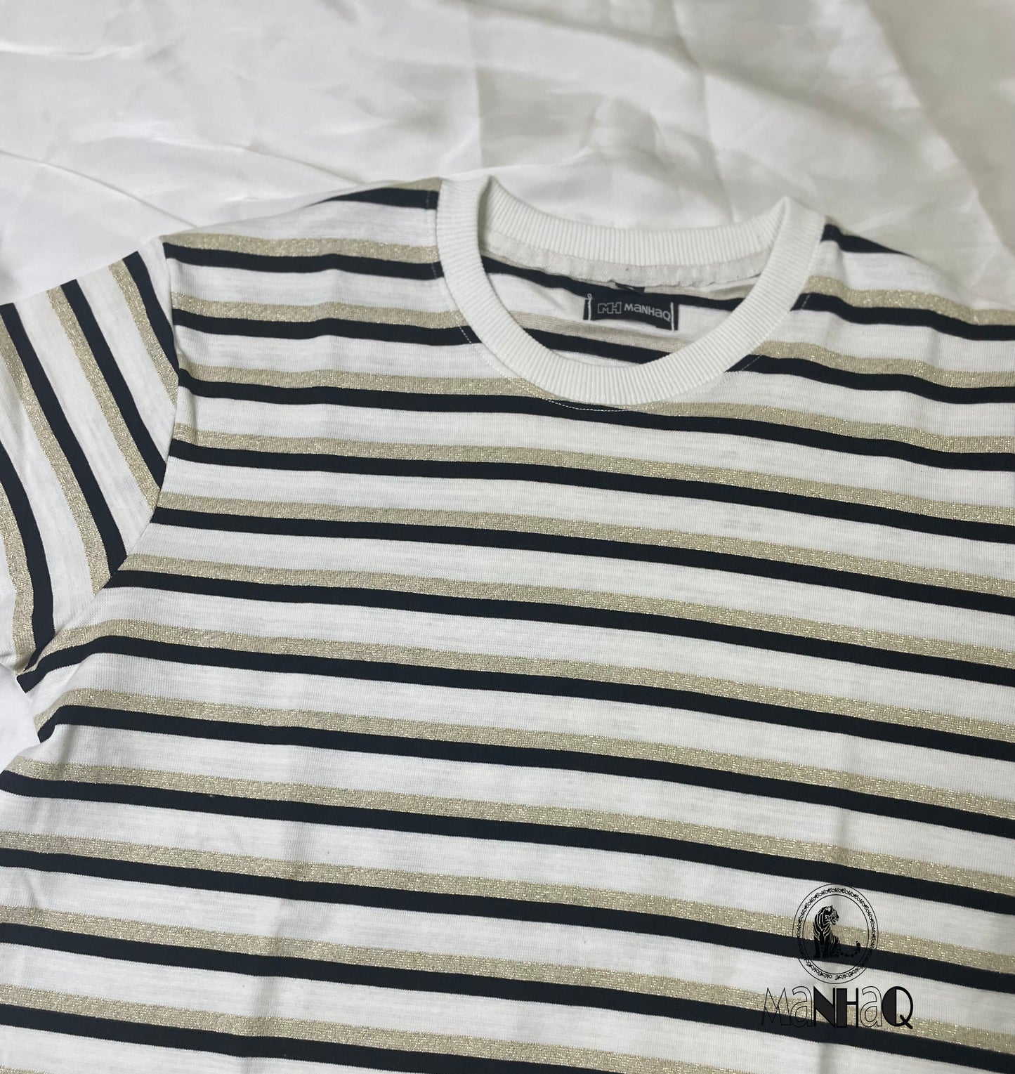 Half Sleeve crew neck Stripe Unisex T-shirt