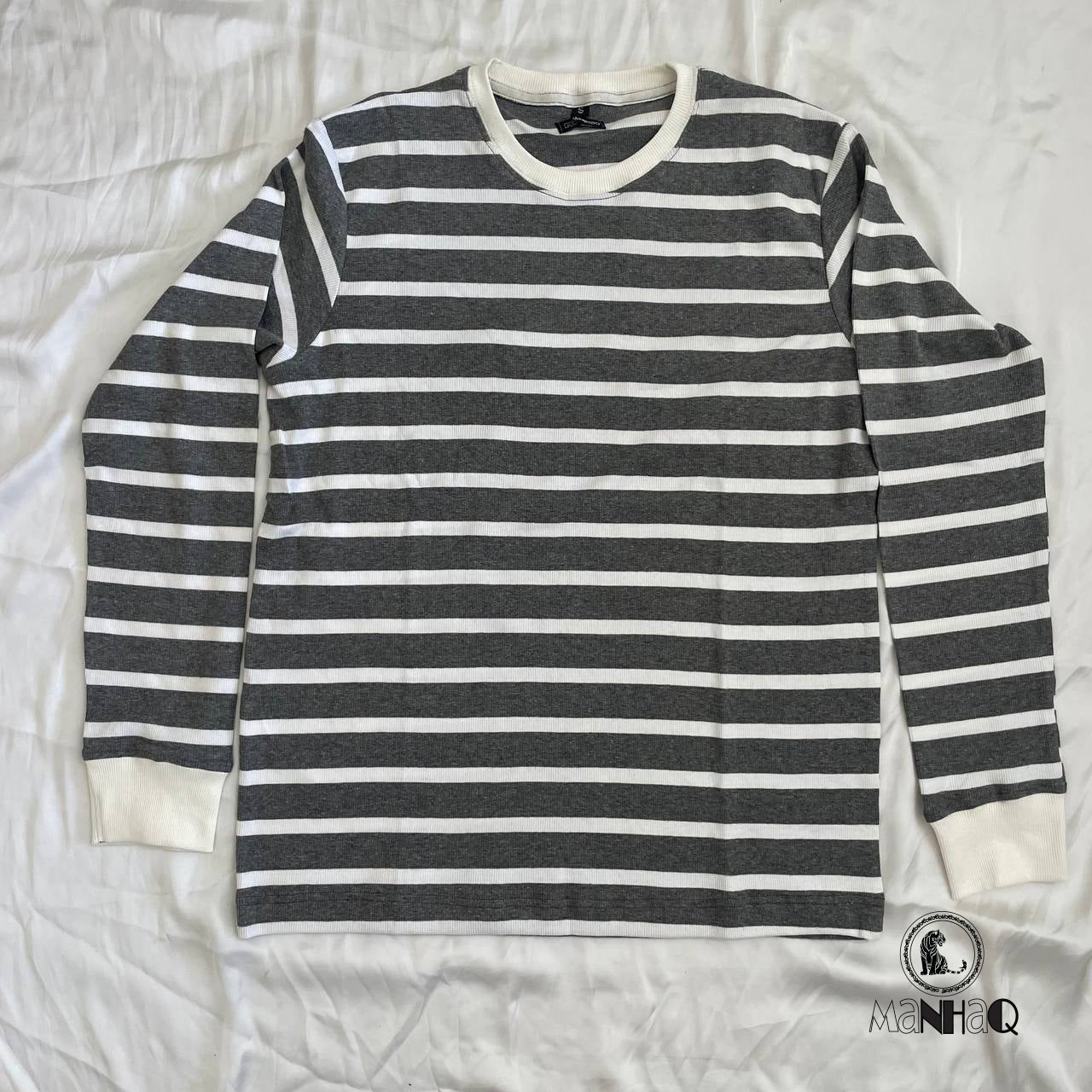 Full sleeve crew neck stripped Tshirt