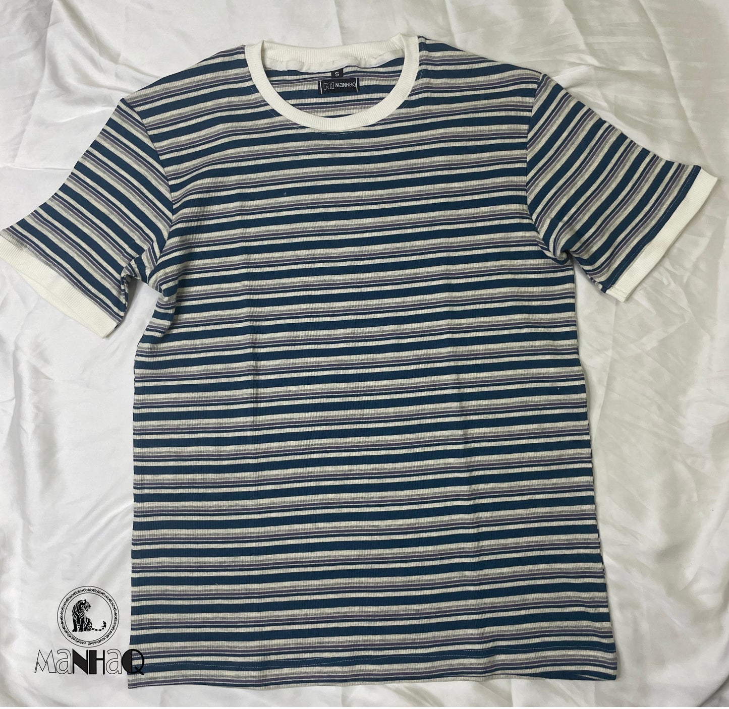 Half Sleeve Crew Neck Stripped T-shirt