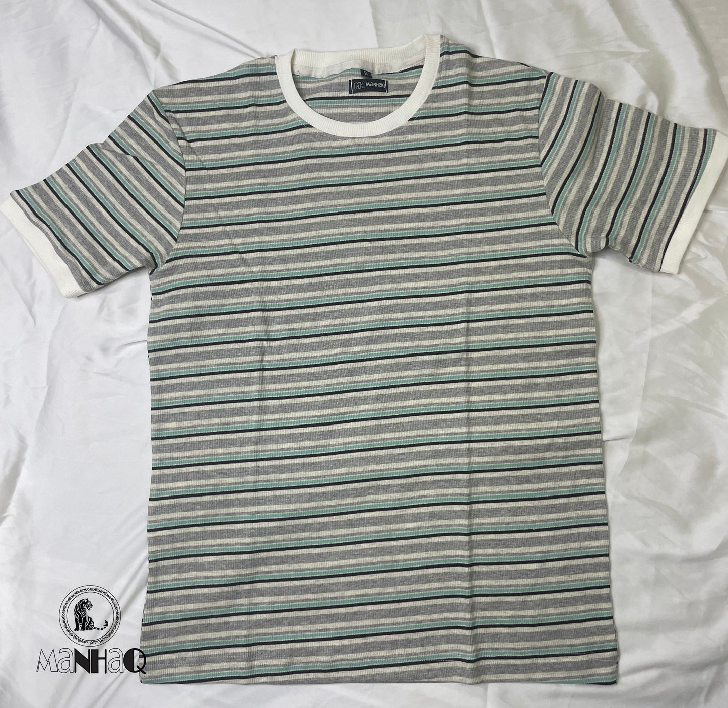 Half Sleeve Crew Neck Stripped T-shirt