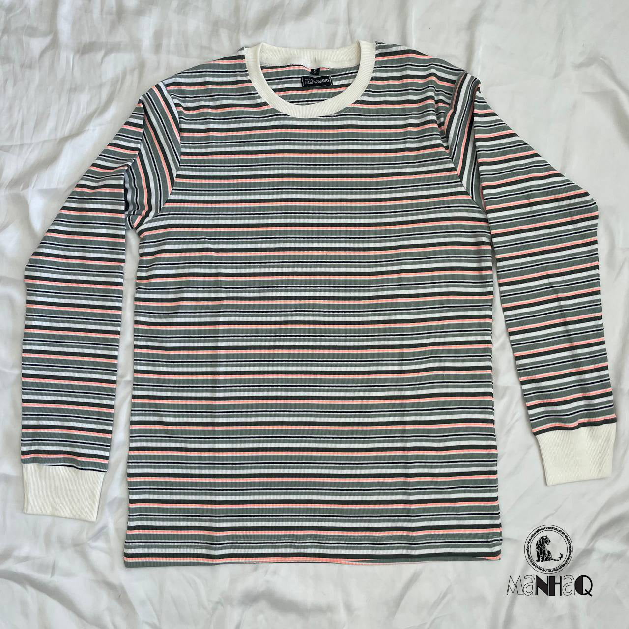 Full sleeve crew neck stripped Tshirt