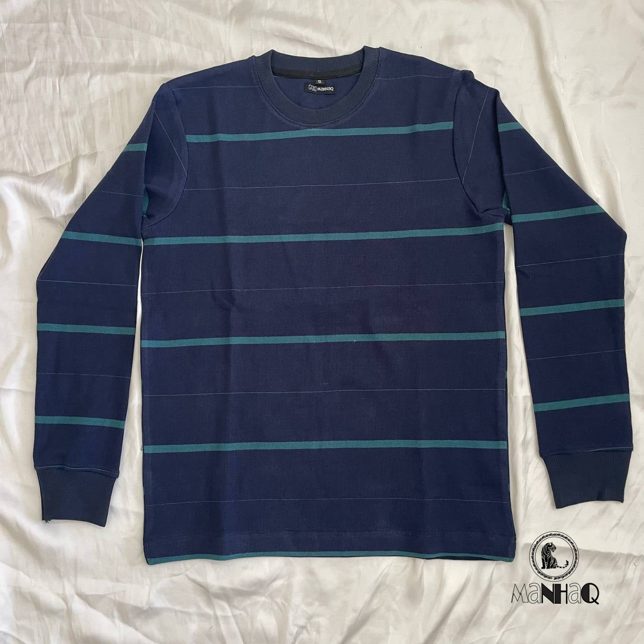 Full sleeve crew neck stripped Tshirt