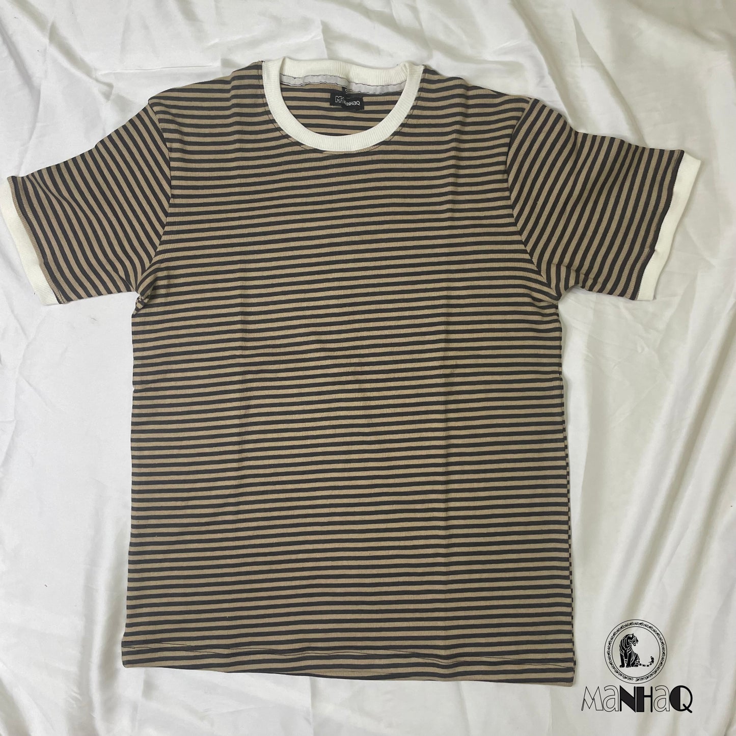 Half Sleeve Crew Neck Stripped T-shirt